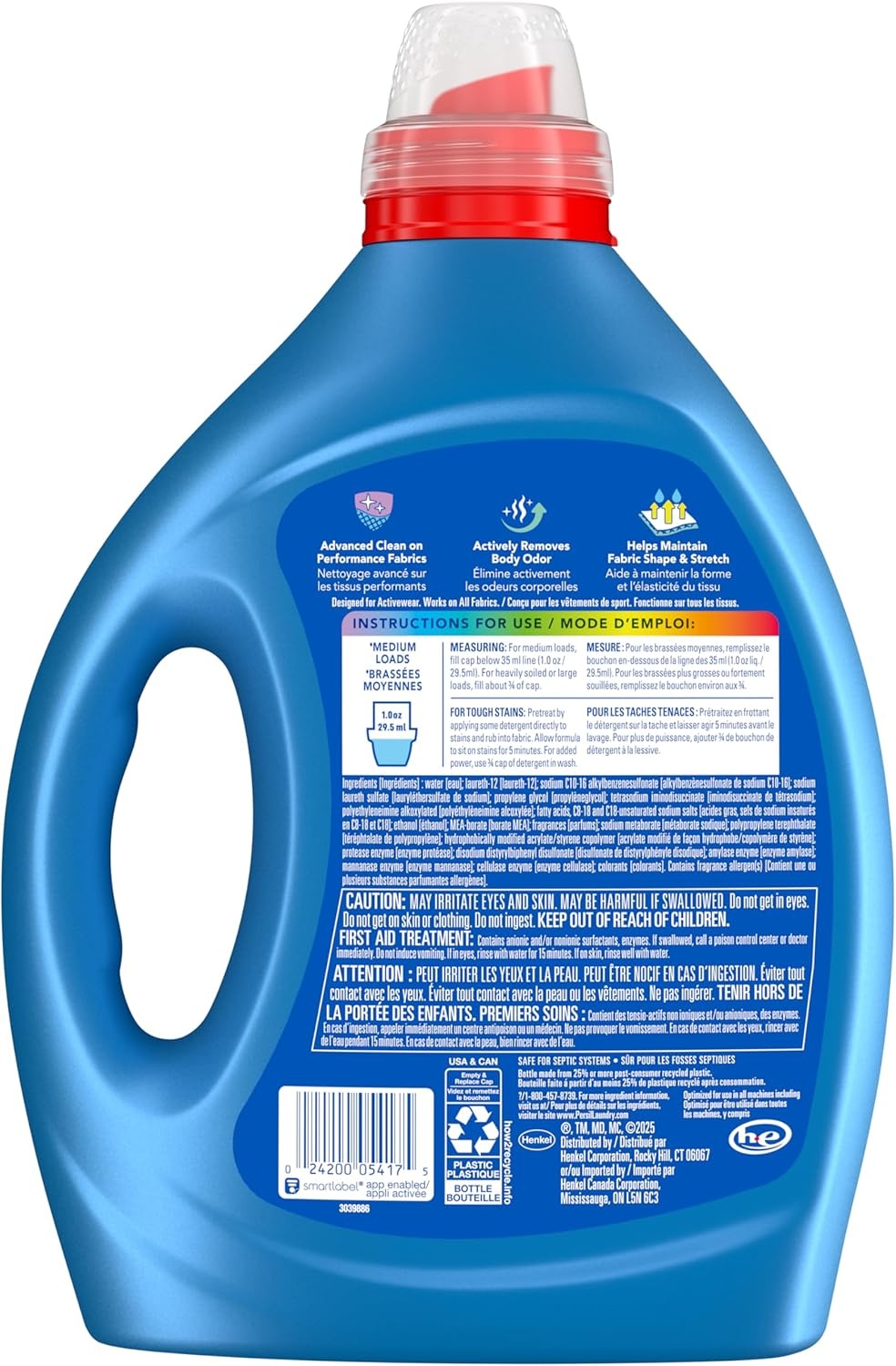 image:imagePersil Activewear Clean Laundry Detergent Liquid 825 Fl Oz 82 Loads Ultra Concentrated Laundry Soap Helps Fight Stains amp Odor HE Safe825 Fl Oz Pack of 1