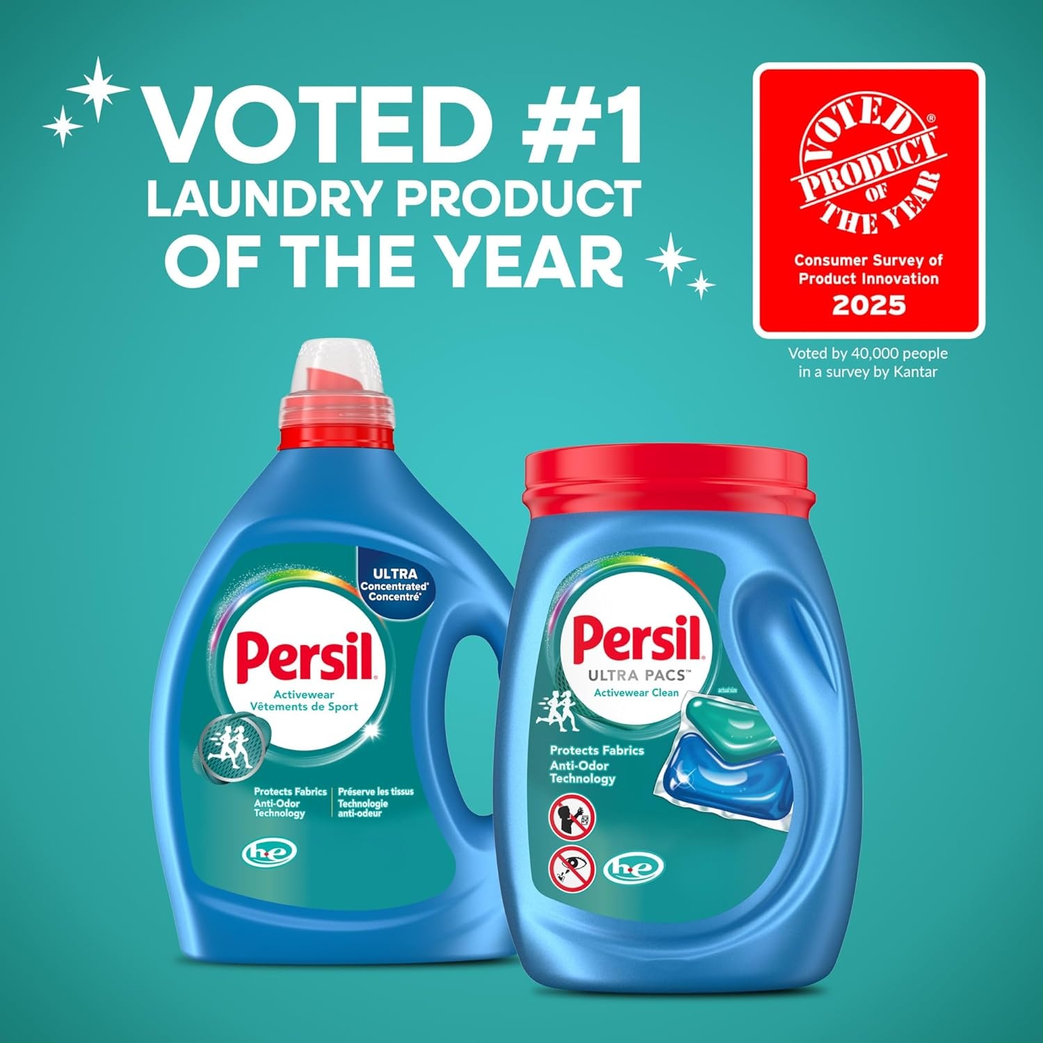 image:imagePersil Activewear Clean Laundry Detergent Liquid 825 Fl Oz 82 Loads Ultra Concentrated Laundry Soap Helps Fight Stains amp Odor HE Safe825 Fl Oz Pack of 2