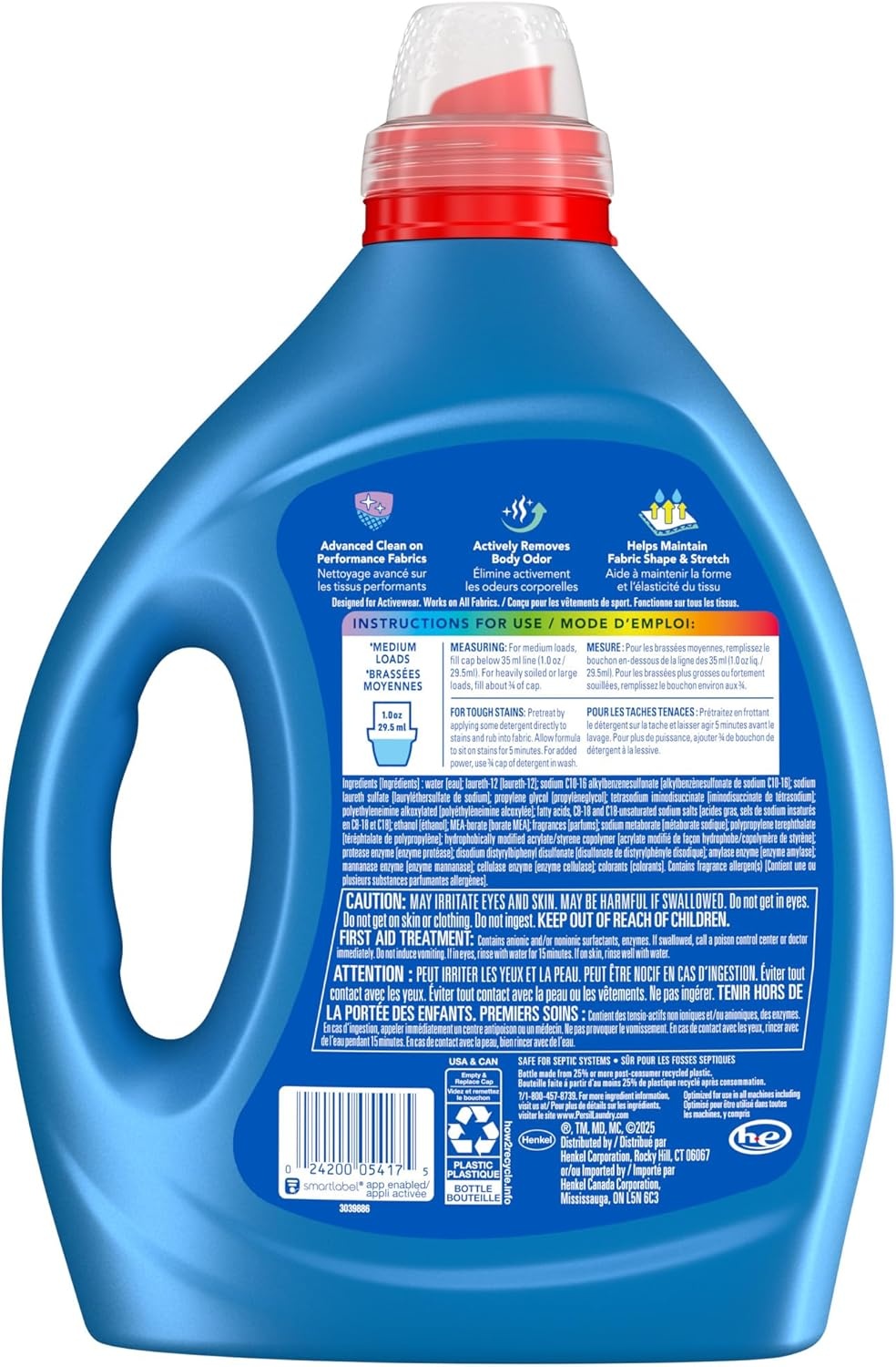 image:imagePersil Activewear Clean Laundry Detergent Liquid 825 Fl Oz 82 Loads Ultra Concentrated Laundry Soap Helps Fight Stains amp Odor HE Safe825 Fl Oz Pack of 2