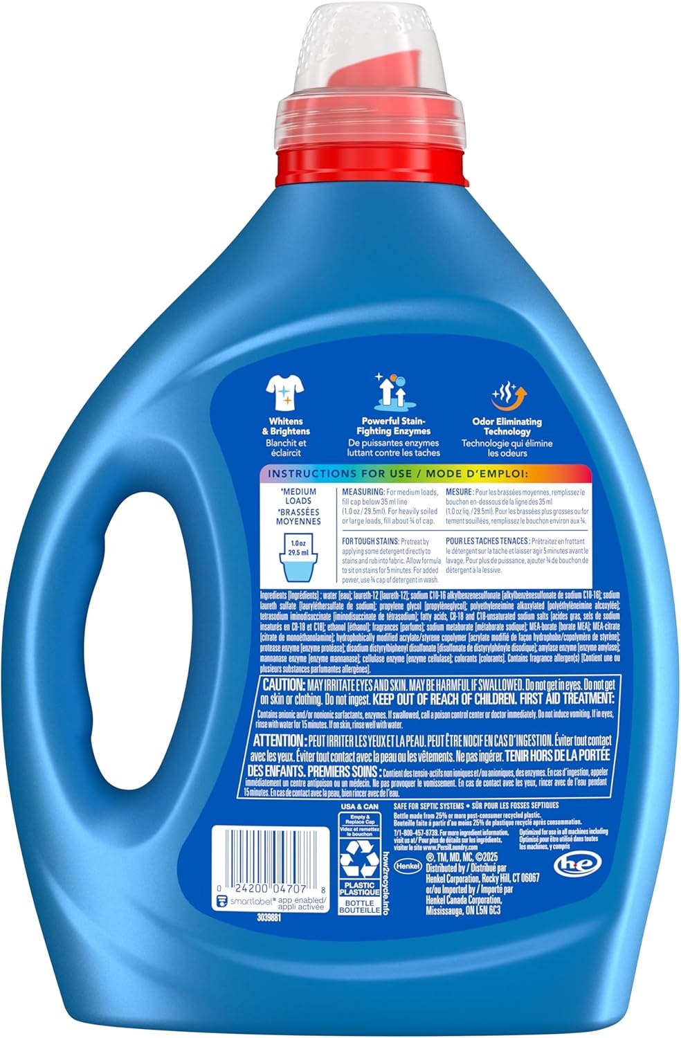 image:imagePersil Advanced Clean OxiOdor Power Laundry Detergent Liquid 825 Fl Oz 82 Loads Ultra Concentrated Laundry Soap Fights Tough Stains and Odors All Water Temperatures HE SafeOxi Odor