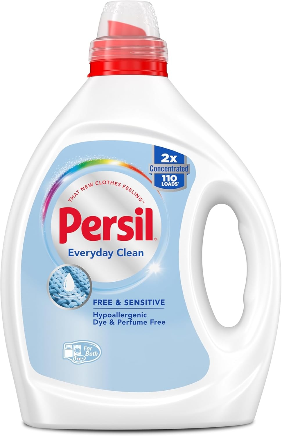 image:imagePersil Free amp Sensitive Laundry Detergent Liquid 825 Fl Oz 110 Loads Ultra Concentrated Laundry Soap Unscented amp Hypoallergenic for Sensitive Skin All Water Temperatures HE Safe