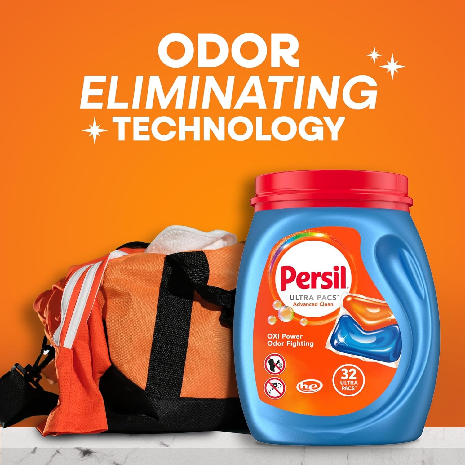 image:imagePersil Ultra Pacs Advanced Clean OxiOdor Power Laundry Detergent 57 Count No Mess SingleDose Laundry Soap Fights Tough Stains amp Odors All Water Temperatures HE Safe