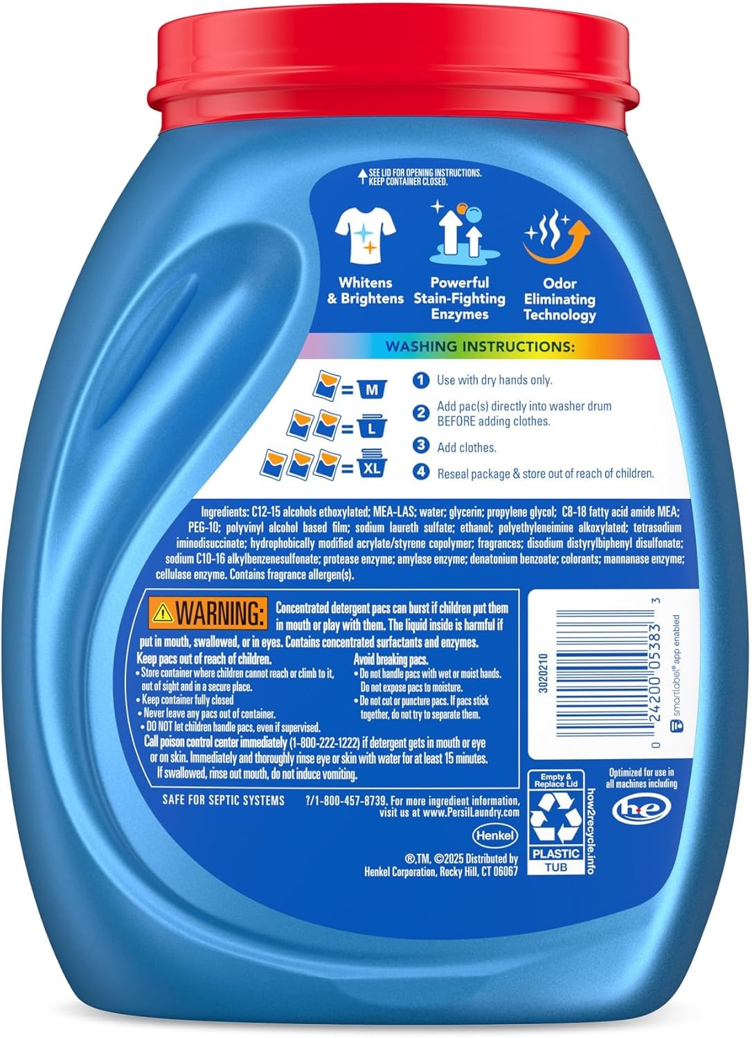 image:imagePersil Ultra Pacs Advanced Clean OxiOdor Power Laundry Detergent 60 Count No Mess SingleDose Laundry Soap Fights Tough Stains amp Odors All Water Temperatures HE Safe80 Count Pack of 2
