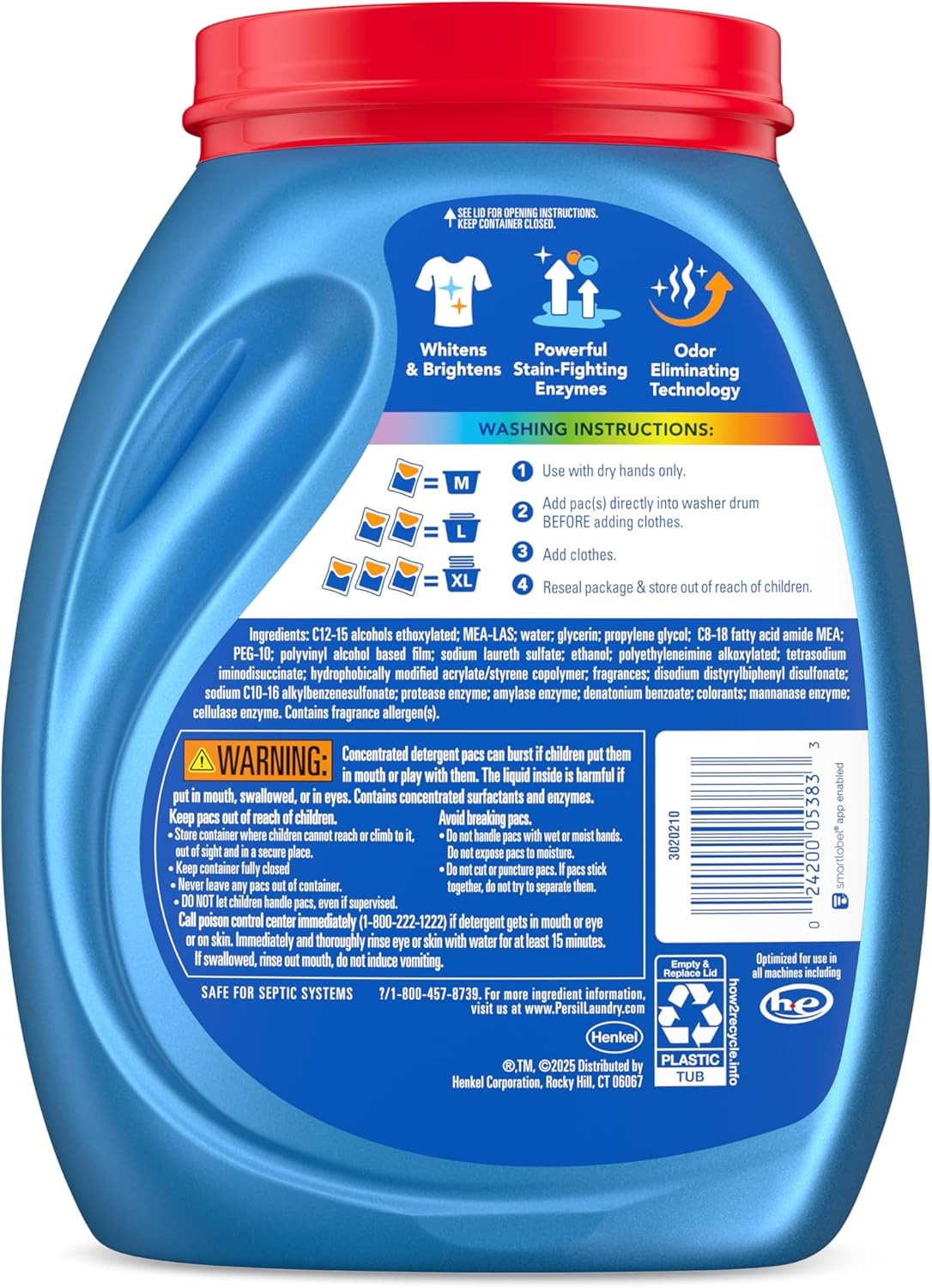 image:imagePersil Ultra Pacs Advanced Clean OxiOdor Power Laundry Detergent 60 Count No Mess SingleDose Laundry Soap Fights Tough Stains amp Odors All Water Temperatures HE Safe80 Count Pack of 1
