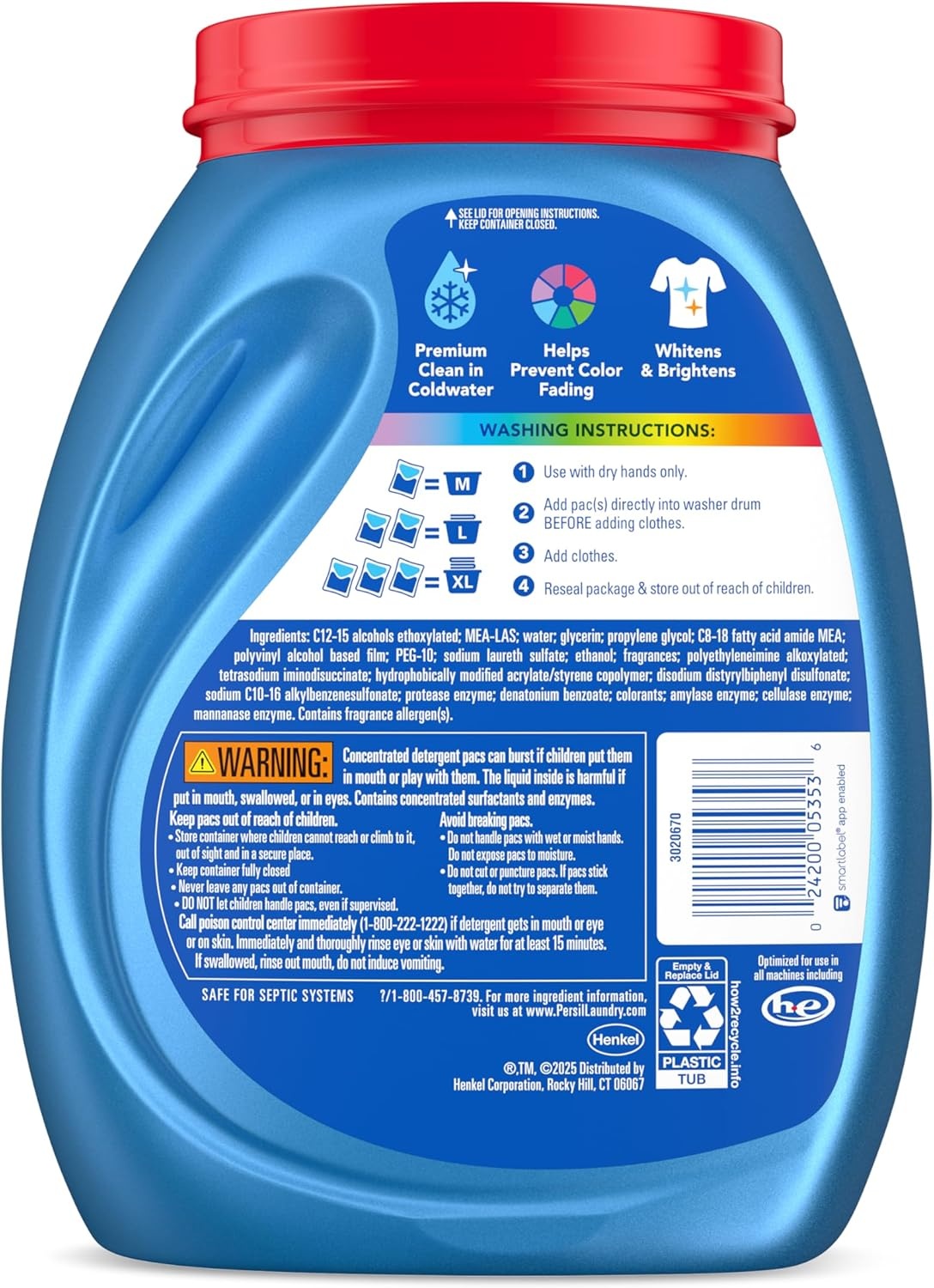 image:imagePersil Ultra Pacs Original Everyday Clean Laundry Detergent 42 Count No Mess SingleDose Laundry Soap Deep Clean Fabric Care for Colors amp Whites All Water Temperatures HE Safe100 Count Pack of 1