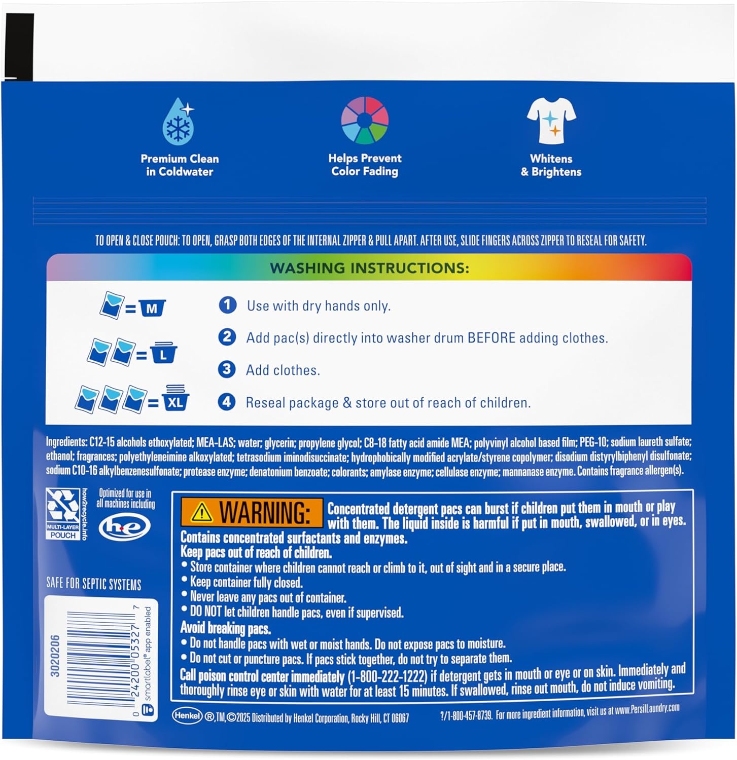 image:imagePersil Ultra Pacs Original Everyday Clean Laundry Detergent 42 Count No Mess SingleDose Laundry Soap Deep Clean Fabric Care for Colors amp Whites All Water Temperatures HE Safe16 Count Pack of 1