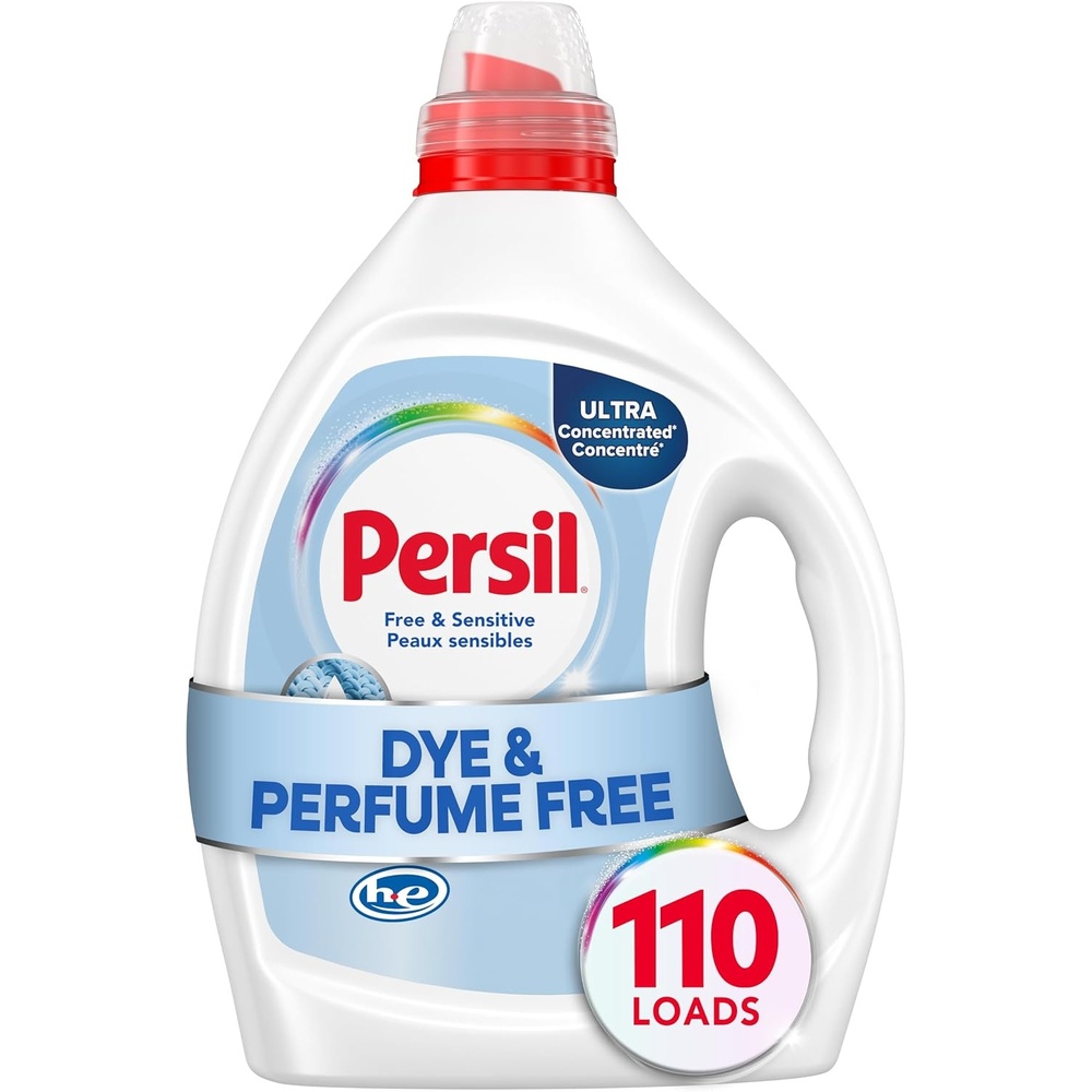 image:imagePersil Free amp Sensitive Laundry Detergent Liquid 825 Fl Oz 110 Loads Ultra Concentrated Laundry Soap Unscented amp Hypoallergenic for Sensitive Skin All Water Temperatures HE Safe