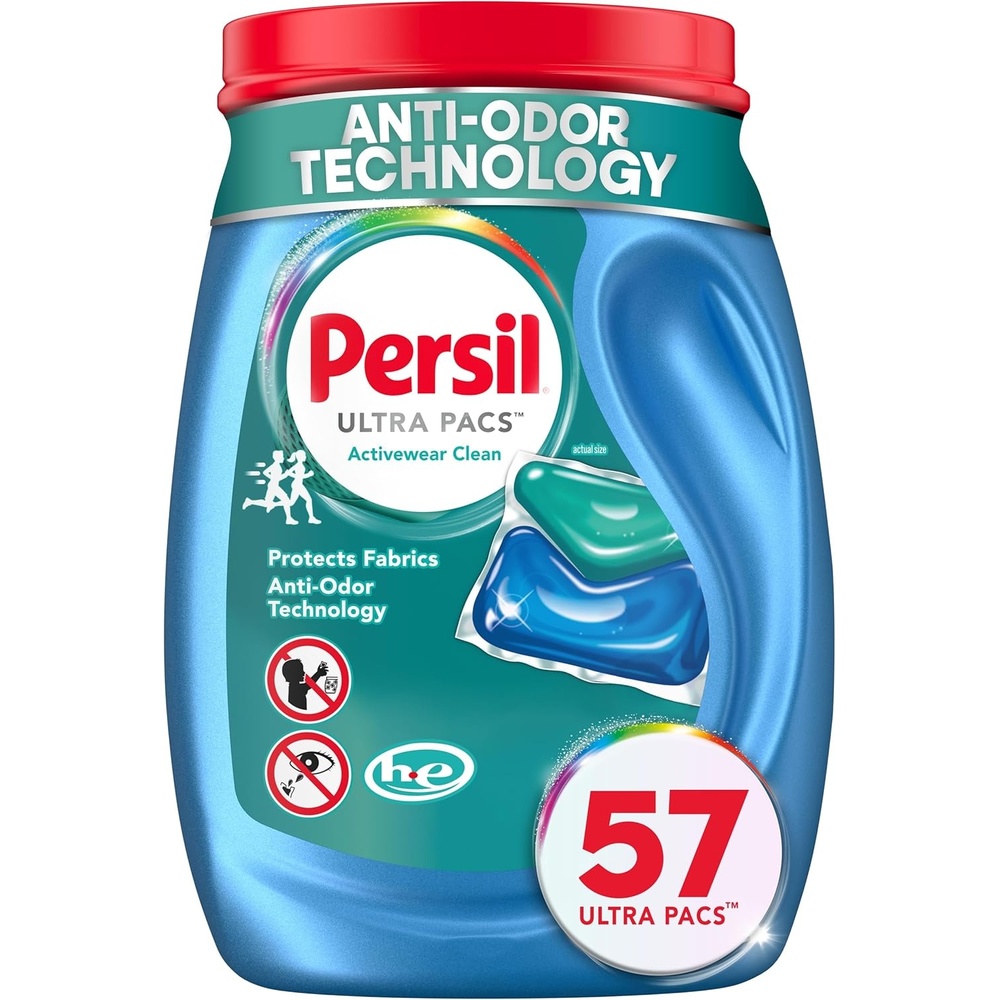 image:imagePersil Ultra Pacs Activewear Clean Laundry Detergent 32 Count No Mess SingleDose Laundry Soap Helps Fight Stains amp Odor All Machine Types57 Count Pack of 1