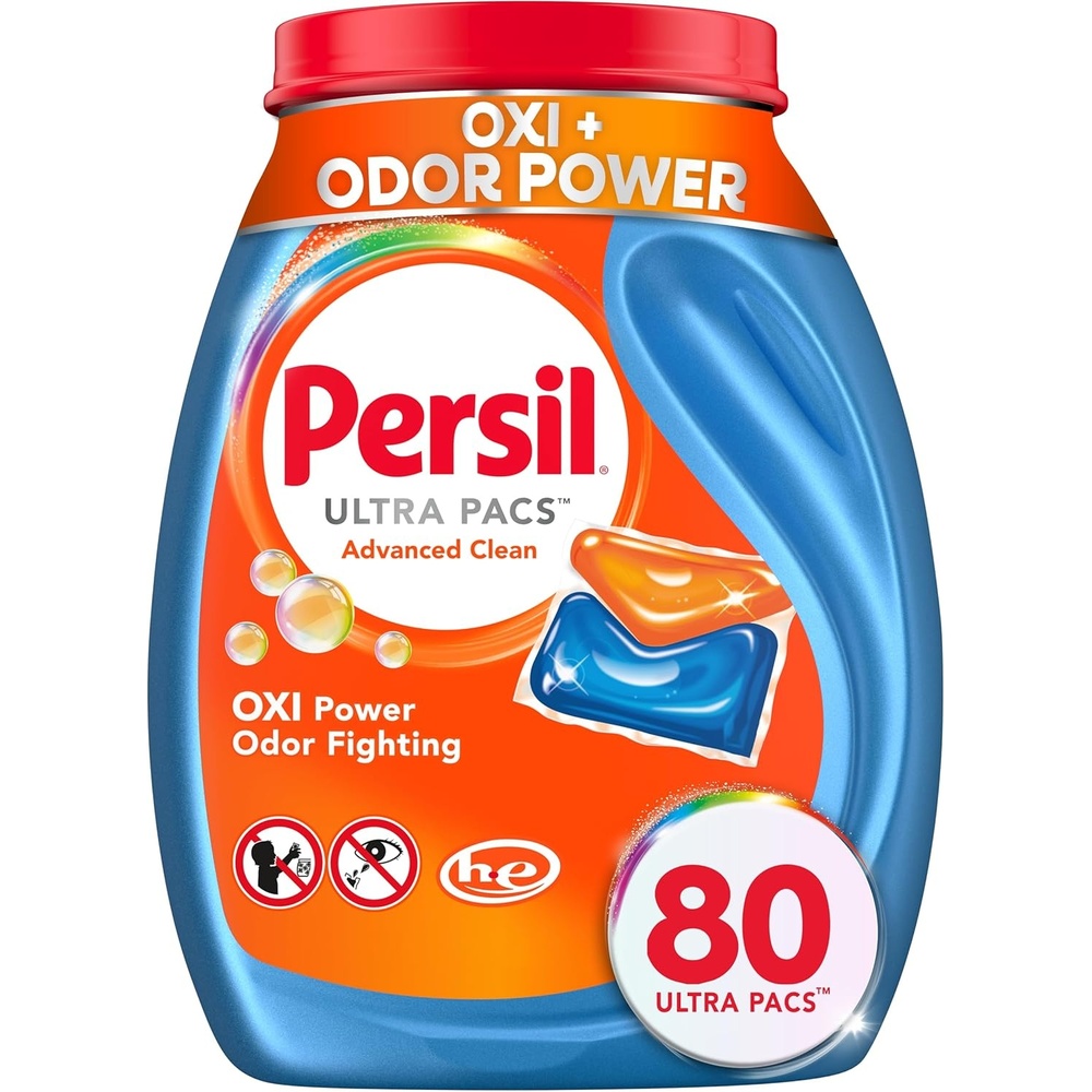 image:imagePersil Ultra Pacs Advanced Clean OxiOdor Power Laundry Detergent 60 Count No Mess SingleDose Laundry Soap Fights Tough Stains amp Odors All Water Temperatures HE Safe80 Count Pack of 1