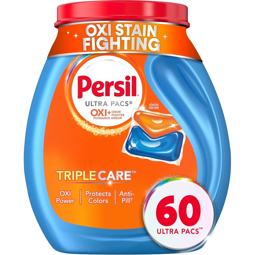 image:imagePersil Ultra Pacs Advanced Clean OxiOdor Power Laundry Detergent 60 Count No Mess SingleDose Laundry Soap Fights Tough Stains amp Odors All Water Temperatures HE Safe60 Count Pack of 1
