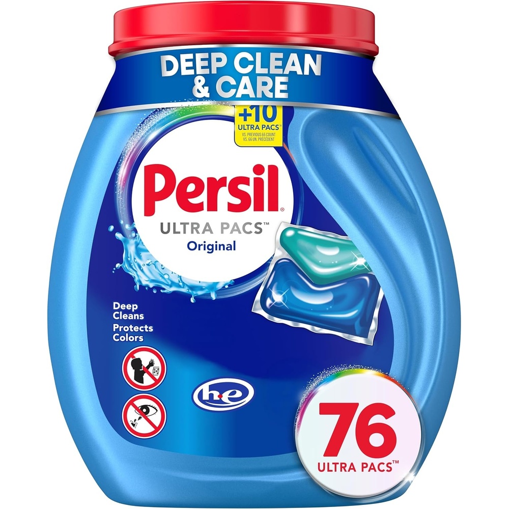 image:imagePersil Ultra Pacs Original Everyday Clean Laundry Detergent 42 Count No Mess SingleDose Laundry Soap Deep Clean Fabric Care for Colors amp Whites All Water Temperatures HE Safe76 Count Pack of 1