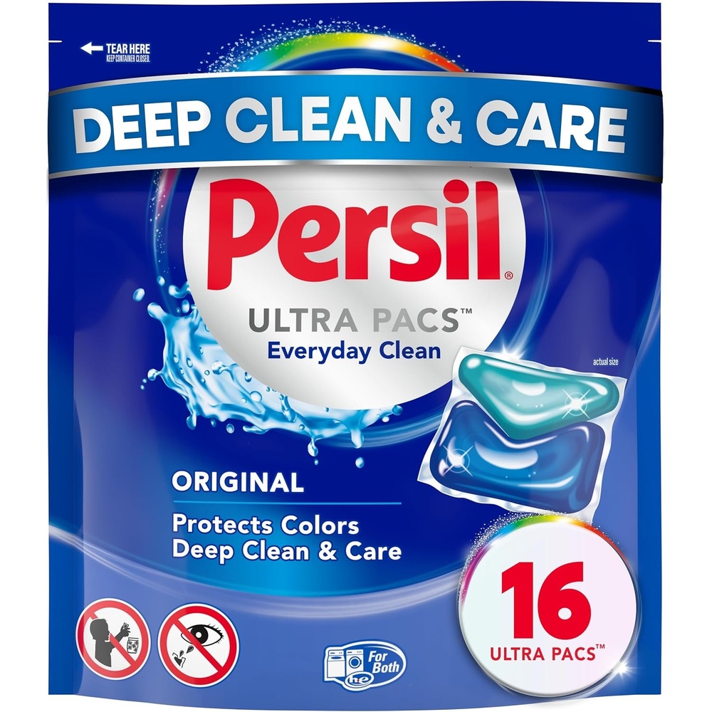 image:imagePersil Ultra Pacs Original Everyday Clean Laundry Detergent 42 Count No Mess SingleDose Laundry Soap Deep Clean Fabric Care for Colors amp Whites All Water Temperatures HE Safe16 Count Pack of 1