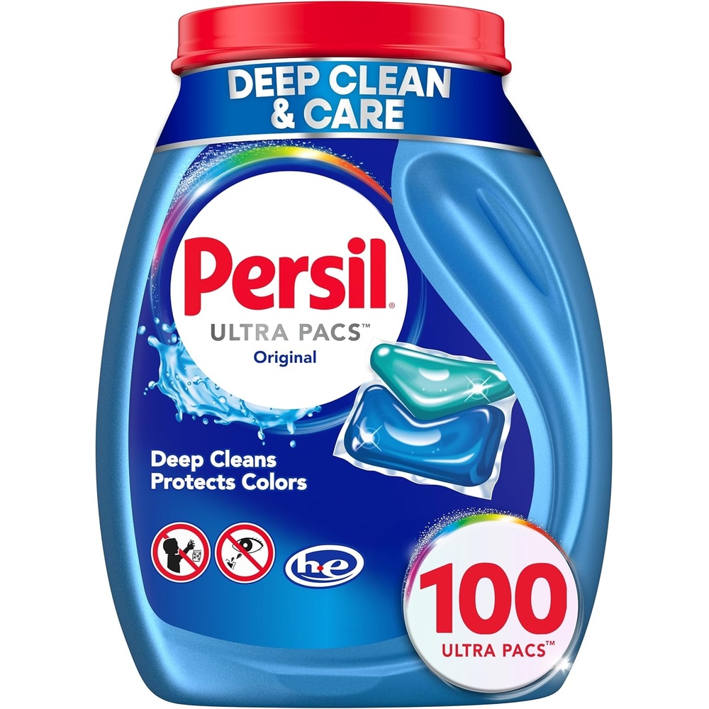image:imagePersil Ultra Pacs Original Everyday Clean Laundry Detergent 42 Count No Mess SingleDose Laundry Soap Deep Clean Fabric Care for Colors amp Whites All Water Temperatures HE Safe100 Count Pack of 1